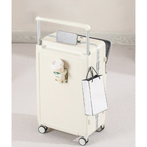 2026 New Large Capacity Front Opening Aluminum Frame Luggage With ABS PC Zipper Boarding Box 20-28 Inches
