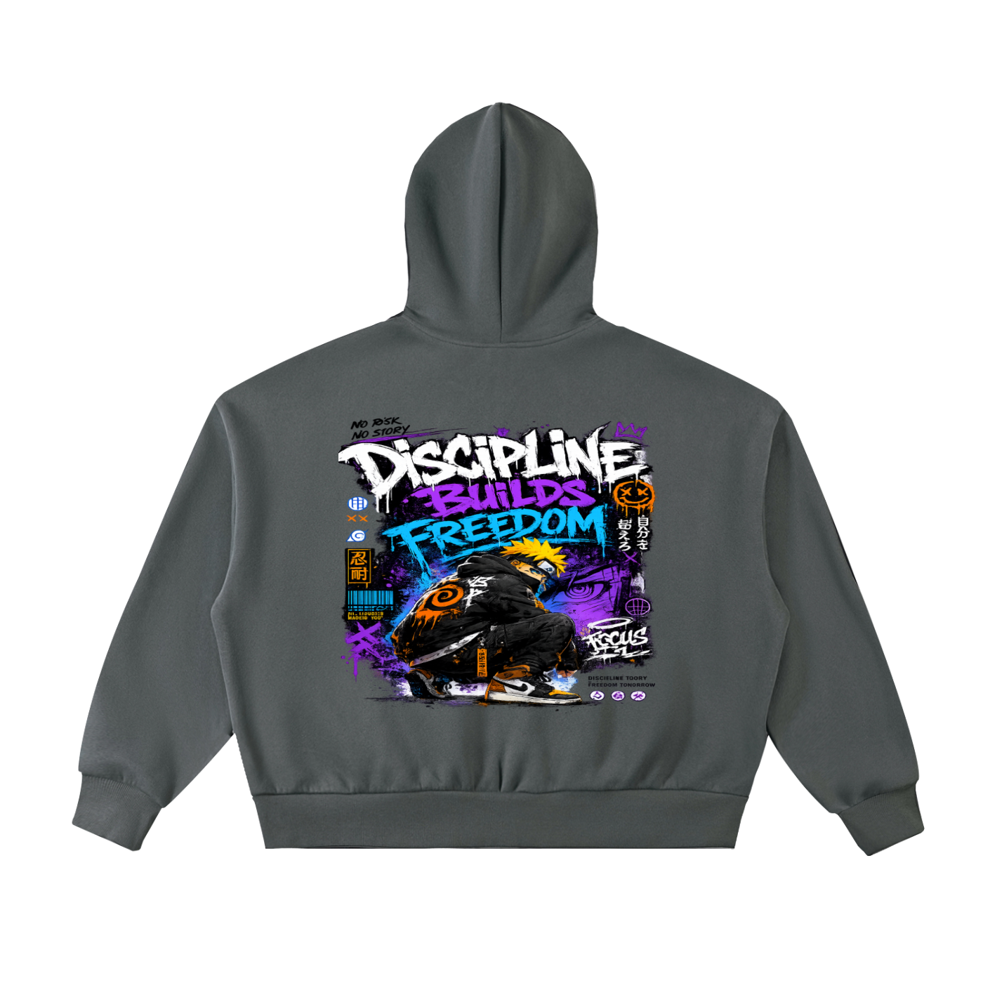 Fleeced Full-Zip Boxy Hoodie