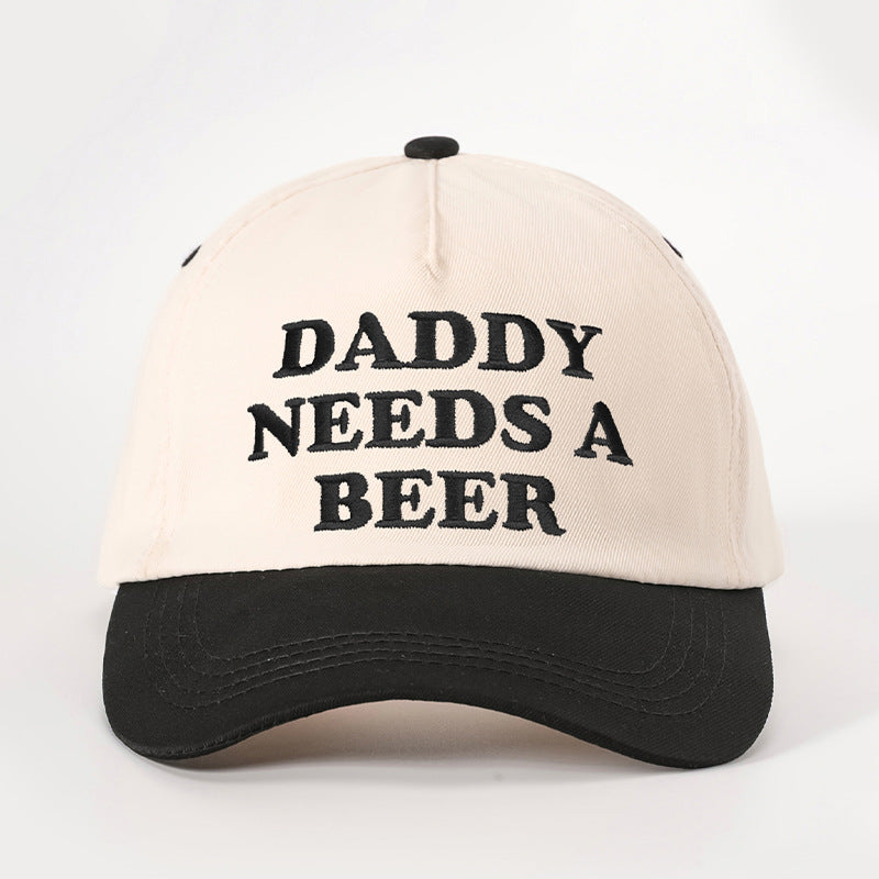New-style Embroidered DADDY Color-block Baseball Cap