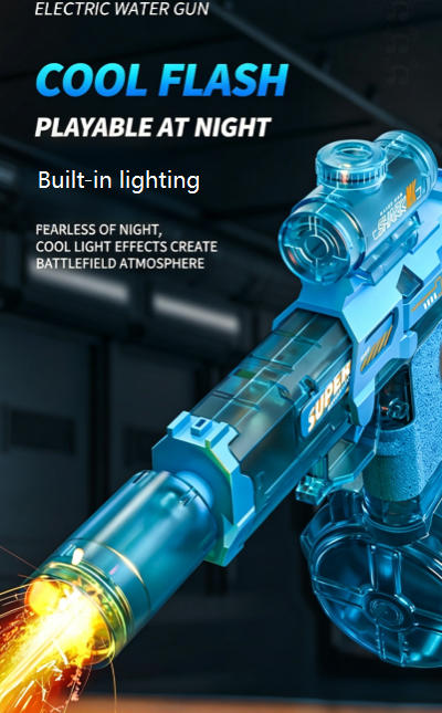 Bestseller Firelight Ice Mouse Electric Water Gun, Linked Recoil Pulse High-Speed Continuous Fire Kids Water Blaster Toy