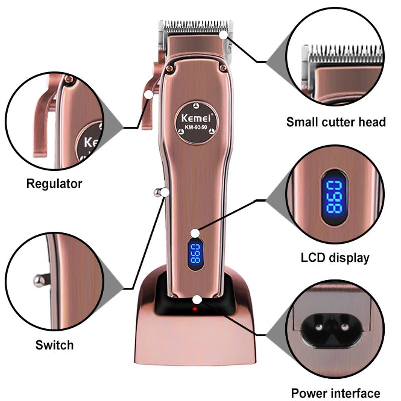 Hair Scissors Carbon Steel Cutter Head Adjustable LCD Display With Base