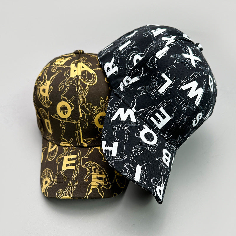 Graffiti Printing Letters Boat Anchor Skull Pattern Baseball Cap