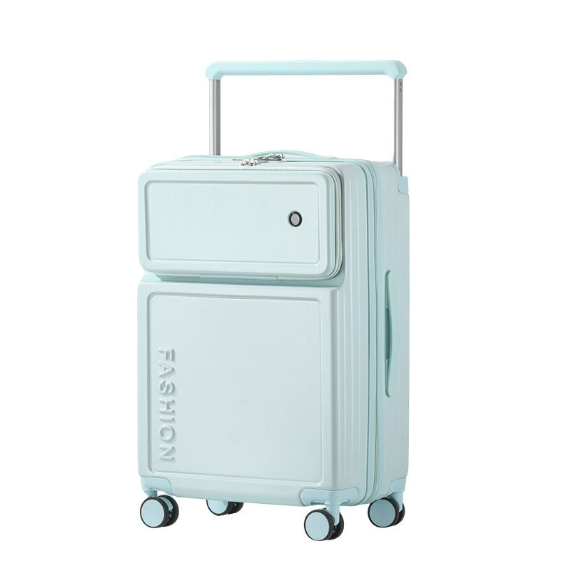 2026 New Large Capacity Front Opening Aluminum Frame Luggage With ABS PC Zipper Boarding Box 20-28 Inches