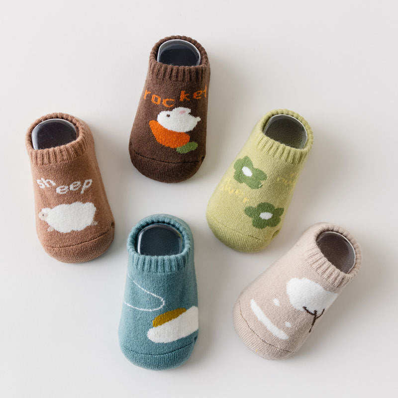 Terry-loop Hosiery Children's Foot Sock Cartoon Cute