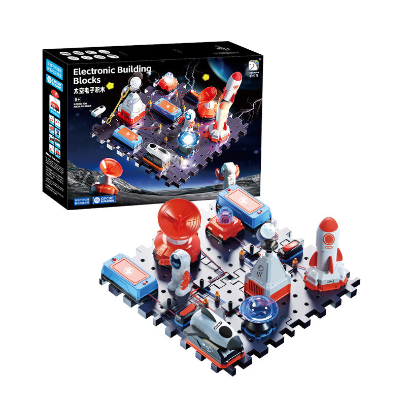 Childrens Electronic Building Blocks Space Rocket Model Assembly Toy