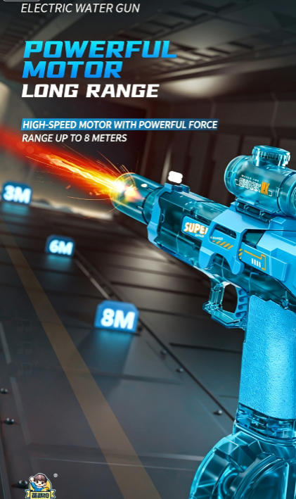 Bestseller Firelight Ice Mouse Electric Water Gun, Linked Recoil Pulse High-Speed Continuous Fire Kids Water Blaster Toy