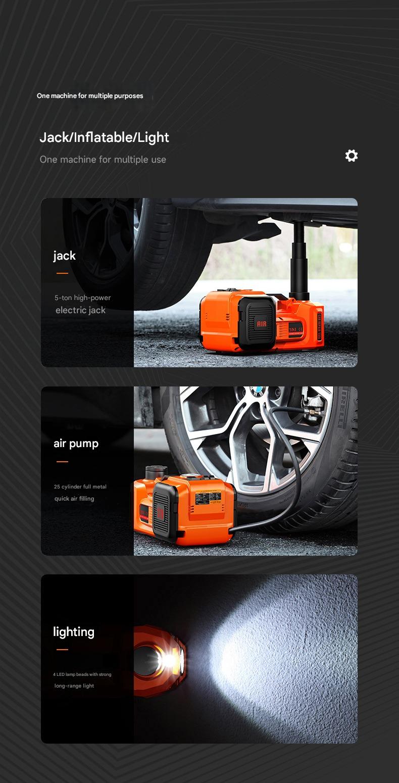 12V Car Electric Hydraulic Jack Off-Road Edition Tire Inflator 3-in-1 Tire Change Tool