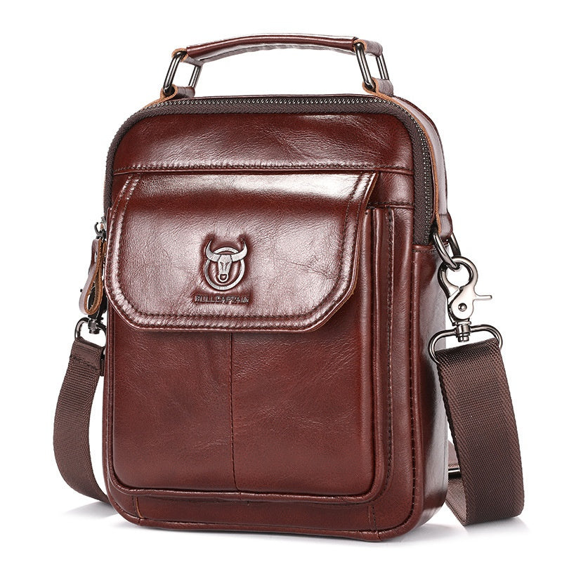 Mens Vintage First-Layer Cowhide ShoulderCrossbody Bag