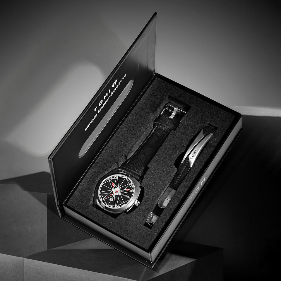 Mens Business Quartz Watch Bracelet Set