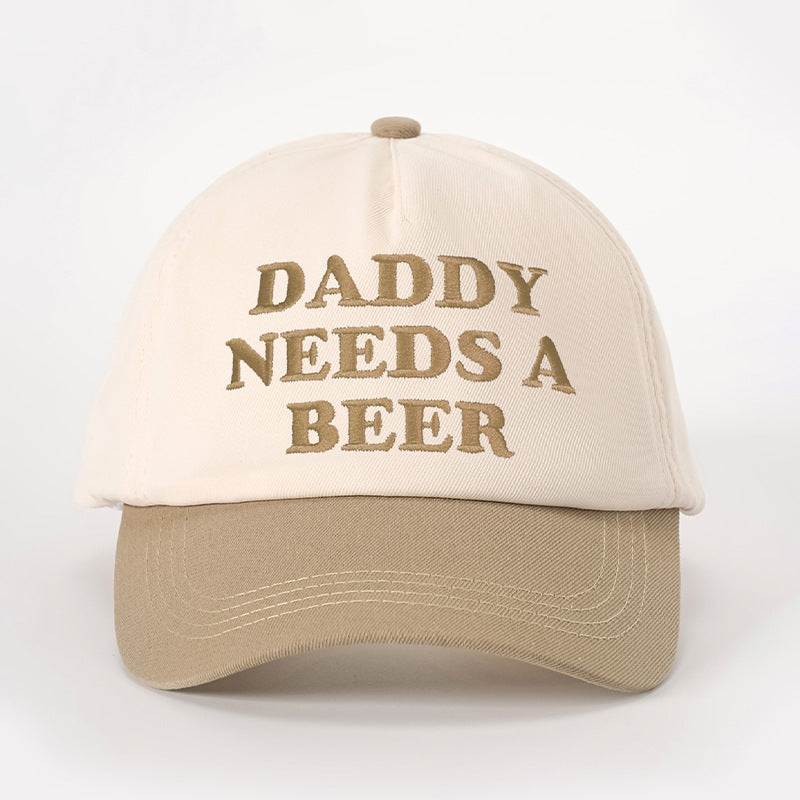 New-style Embroidered DADDY Color-block Baseball Cap