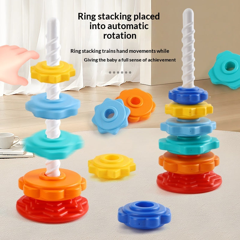 Cross-border Rainbow Spinning Tower Stacking Game With Colorful Rings