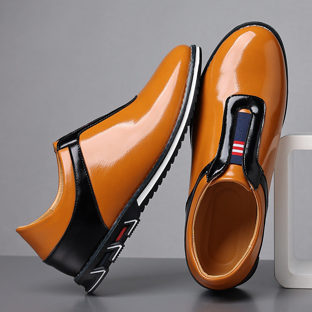 Mens Solid-color Casual Leather Shoes