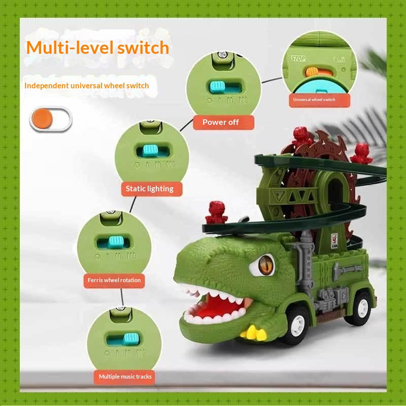 Childrens Dinosaur Track Toy Car With Lights And Music