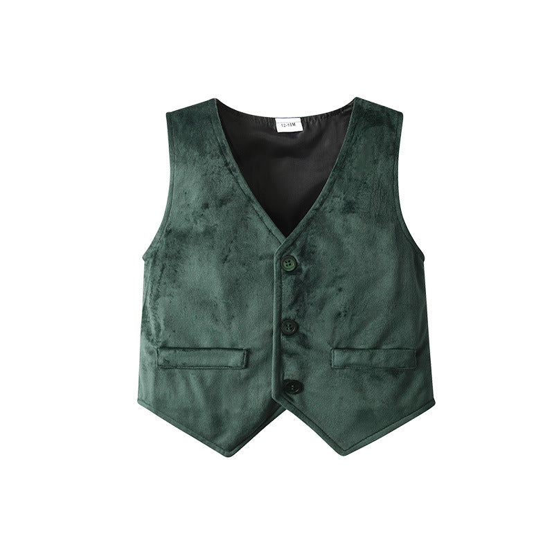 Baby Boys Three-piece Suit With Waistcoat And Formal Jacket