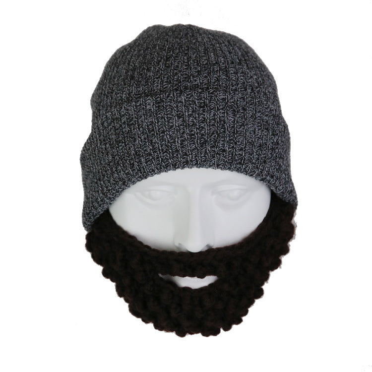 Men's Knitted Wool Creative Beard Mask Hat