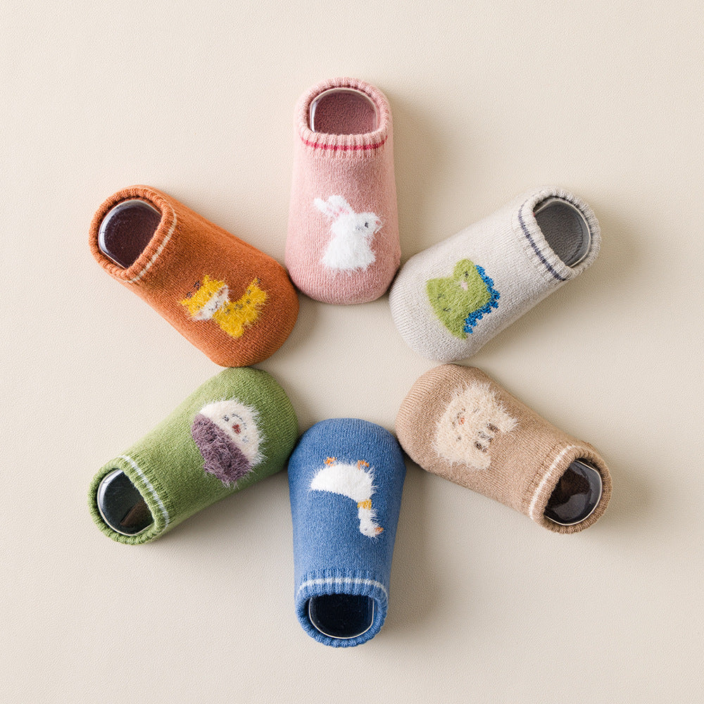 Terry-loop Hosiery Children's Foot Sock Cartoon Cute