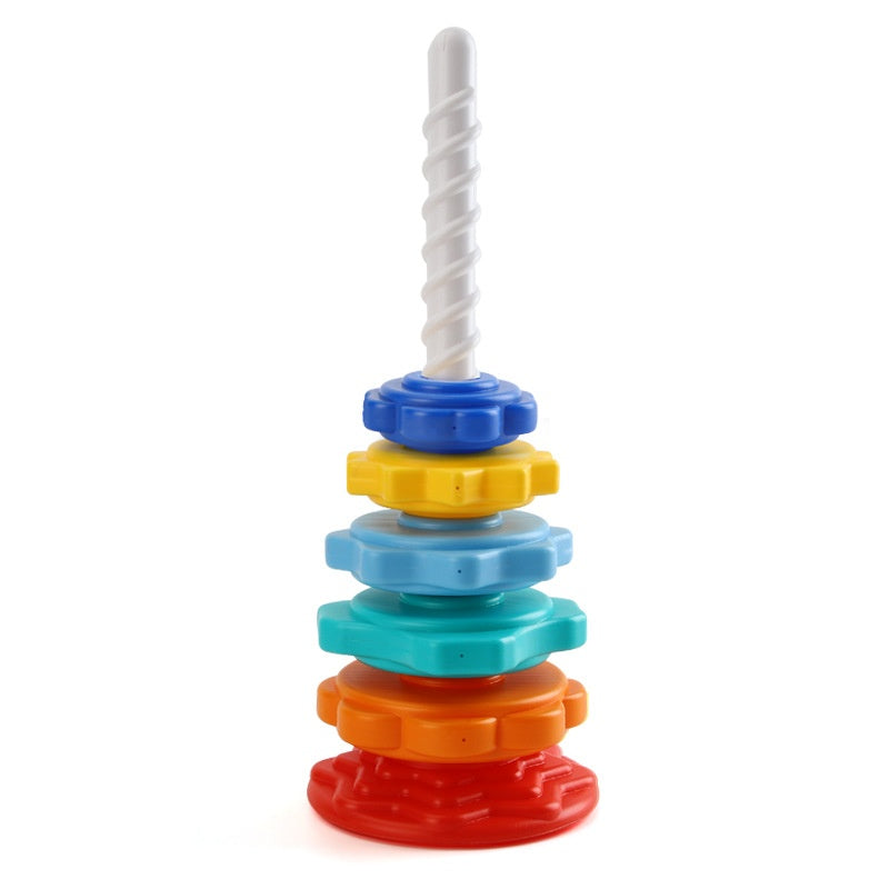 Cross-border Rainbow Spinning Tower Stacking Game With Colorful Rings