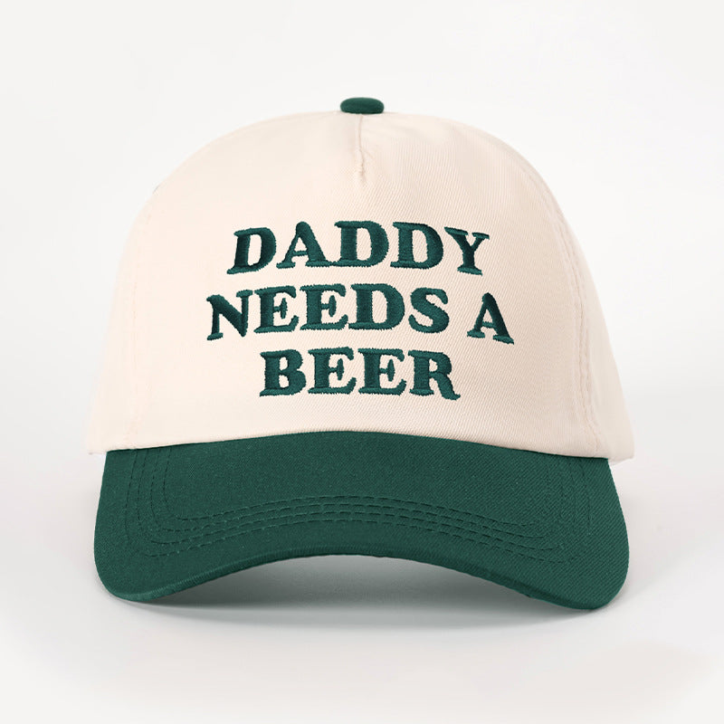 New-style Embroidered DADDY Color-block Baseball Cap