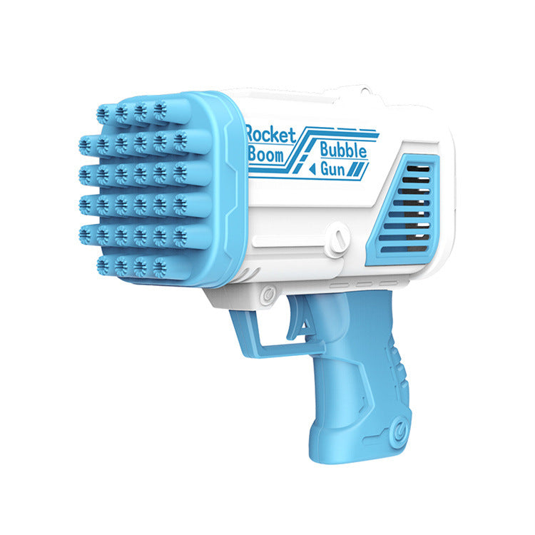 Blue 32-Hole Bubble Machine Plastic Automatic Bubble Blower For Kids 7-14 Years