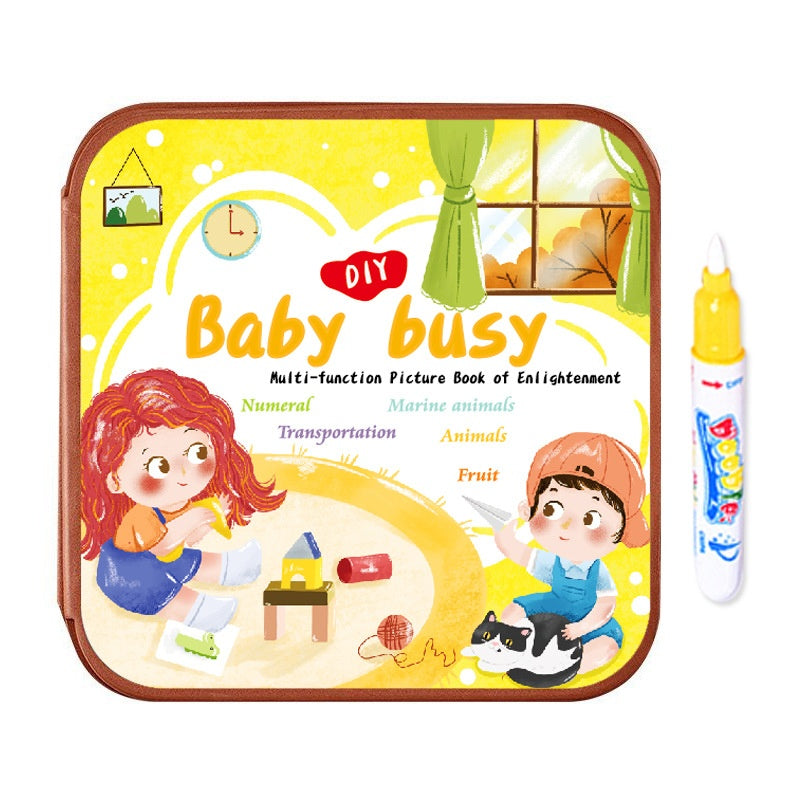 Babys Busy Magical Water Drawing Book For Kids Tear-Resistant Baby Book